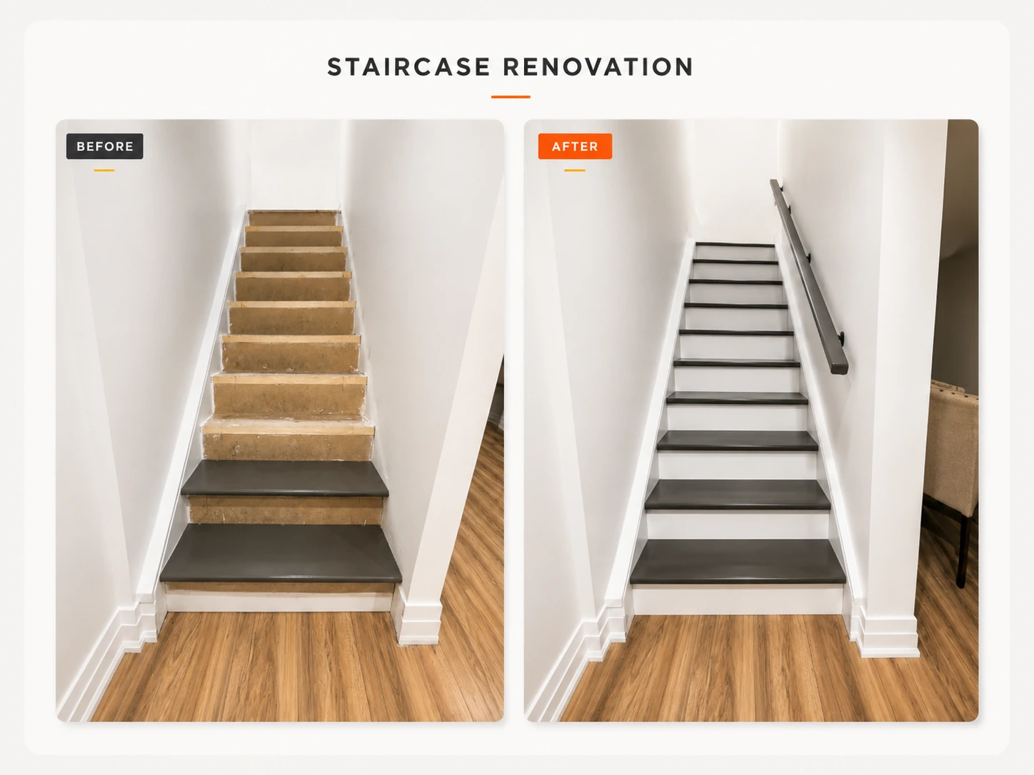 staircase renovation before and after